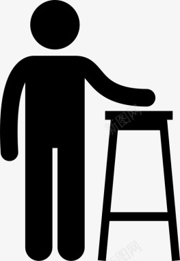 高脚凳椅子家具图标图标