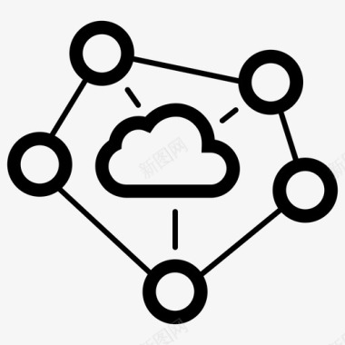 搜索引擎优化全云计算通信连接图标图标