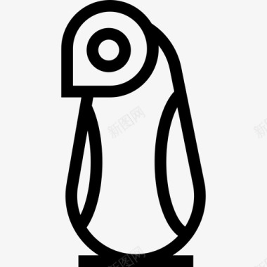 企鹅朝左动物可爱的动物图标图标
