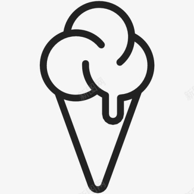 冰淇淋筒冷冻华夫饼图标图标