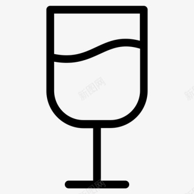 玻璃酒杯秋线图标图标