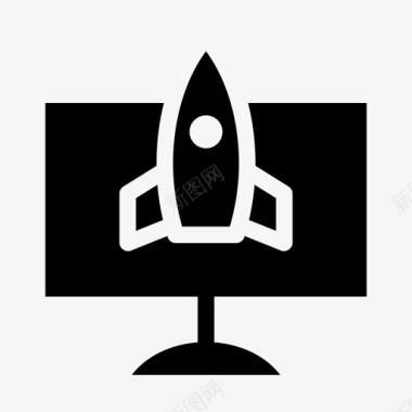 电脑发射火箭宇宙飞船图标图标