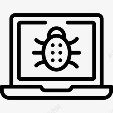 软件安全笔记本电脑恶意软件数据安全图标图标