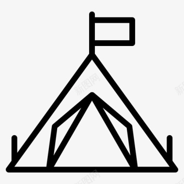 露营自然帐篷图标图标