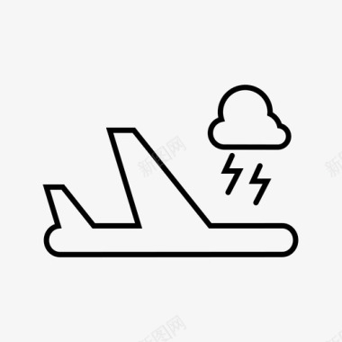 雷雨飞行雷雨飞机机场图标图标