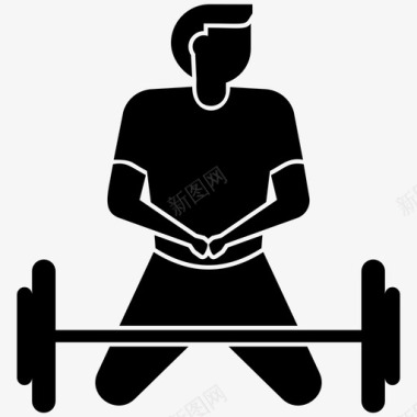 立体人物插图肌肉健美健美锻炼图标图标