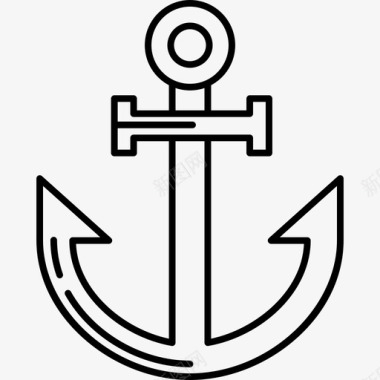 帆船锚航海图标超薄图标
