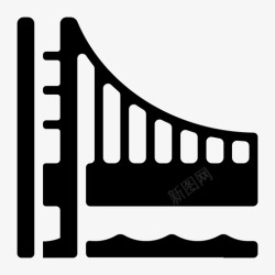 旧金山纪念金门大桥纪念碑旧金山图标高清图片