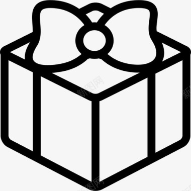 带大丝带的方形礼品盒礼品盒图标图标
