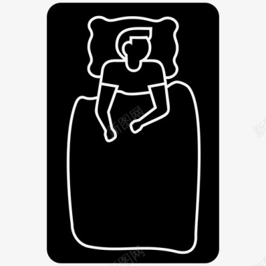 睡觉的男人卧室躺在床上的男人图标图标