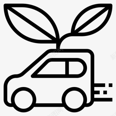 环保标志设计环保车清洁能源图标图标