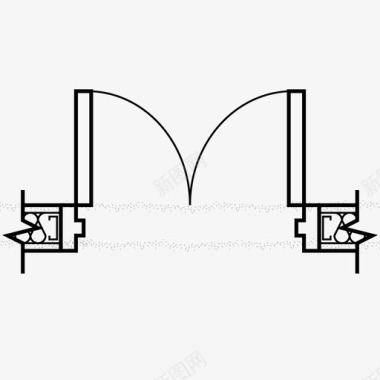 平面图矢量双门建筑详图图标图标