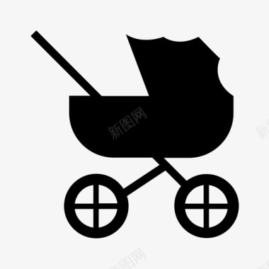 婴儿推车婴儿车房屋用品图标图标