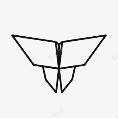 折纸蝴蝶昆虫线条图标图标