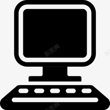 旧电脑屏幕和键盘小学生用品图标图标