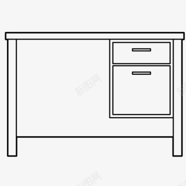 一个桌子书桌柜台家具图标图标