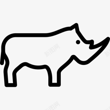 犀牛动物黑色图标图标