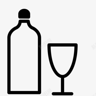饮料瓶子软木塞图标图标