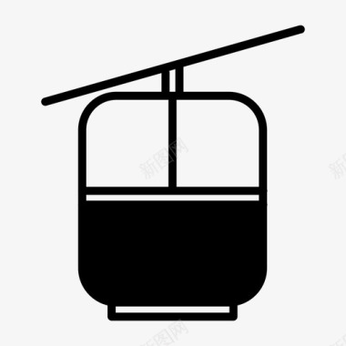 缆车客舱滑雪场图标图标