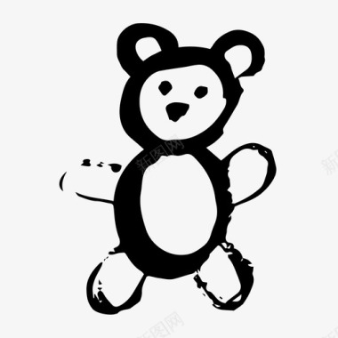 毛绒玩具熊手绘玩具熊图标图标