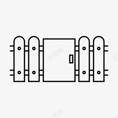 细笔尖栅栏农场尖桩图标图标