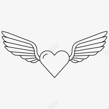 翅膀爱心情人节图标图标