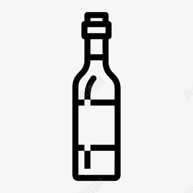 红酒酒瓶饮料提纲图标图标