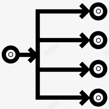 a1背景多播分支数据流图标图标