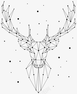 鹿麋鹿低多边形图标图标