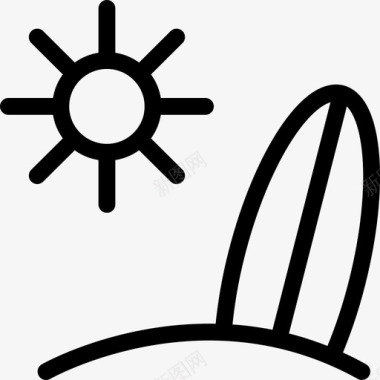 冲浪板沙滩阳光图标图标