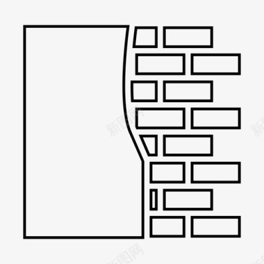 垮塌的砖墙砖墙防御图标图标