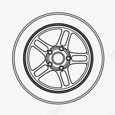 汽车前盖车轮汽车轮胎定制图标图标