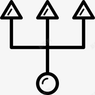 三叉戟连接器箭头通用图标箭头图标