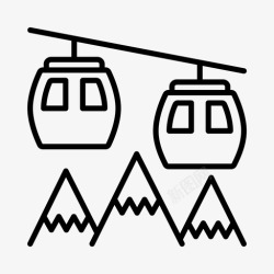 矢量缆车标志滑雪场空中缆车高山缆车图标高清图片