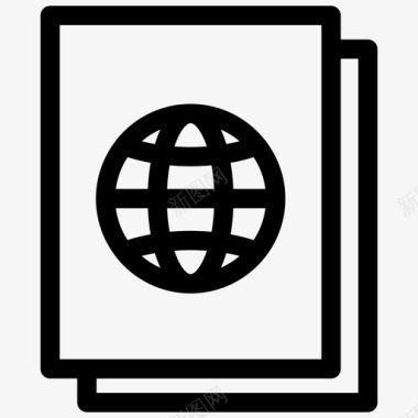 护照旅行签证图标图标