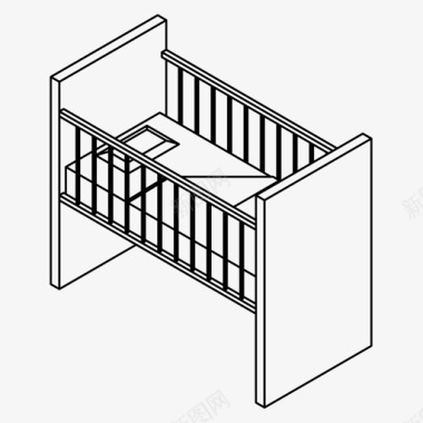 床展架婴儿床卧室放松图标图标