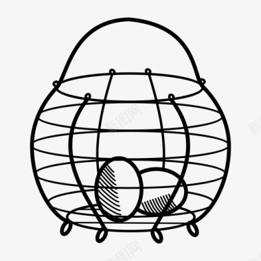 生鸡蛋蛋篮铁丝篮图标图标