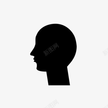 侧面头部人体图标图标