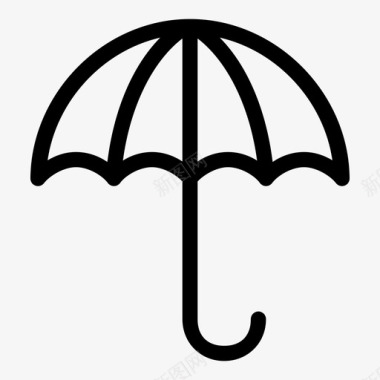 伞撑开伞伞保护图标图标