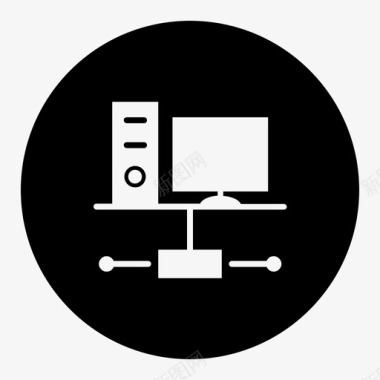 圆黑网络计算机以太网图标图标