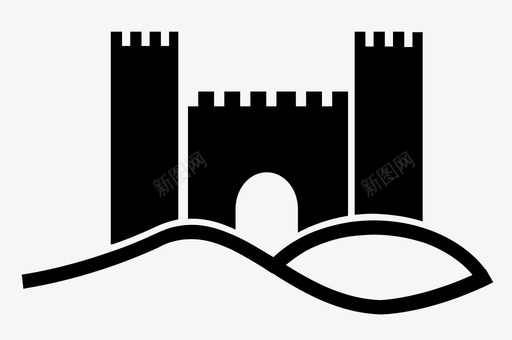 城堡巴斯克法国图标图标