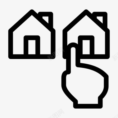 住宅房子家庭选择房子房地产图标图标