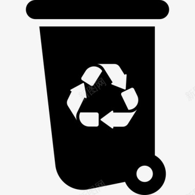 环保带轮回收箱图标图标