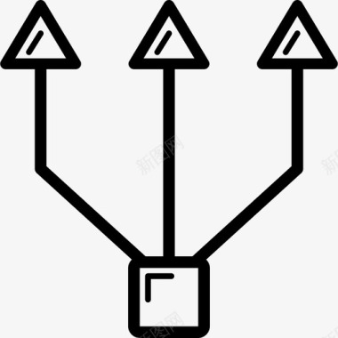 三叉戟箭头从正方形箭头通用图标箭头图标
