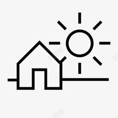 小房子免抠阳光房子天气图标图标