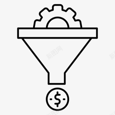 网页优化销售漏斗转换金钱图标图标