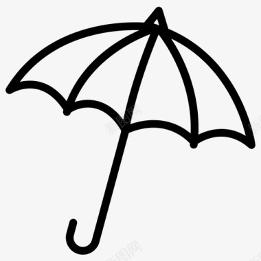 雨伞流线型天气图标图标