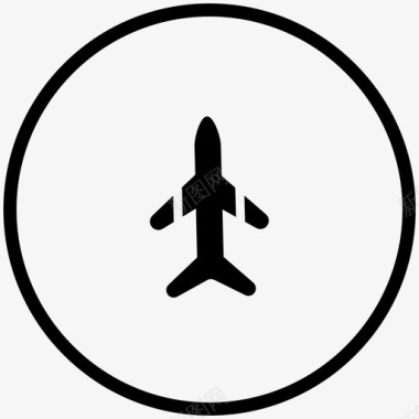 国外旅游飞行飞机到达图标图标