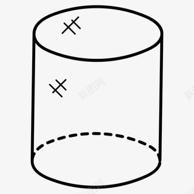 圆柱形状几何形状空心圆柱图标图标