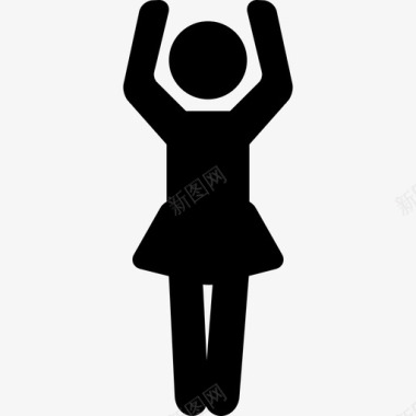 举起手臂的女人人行为图标图标